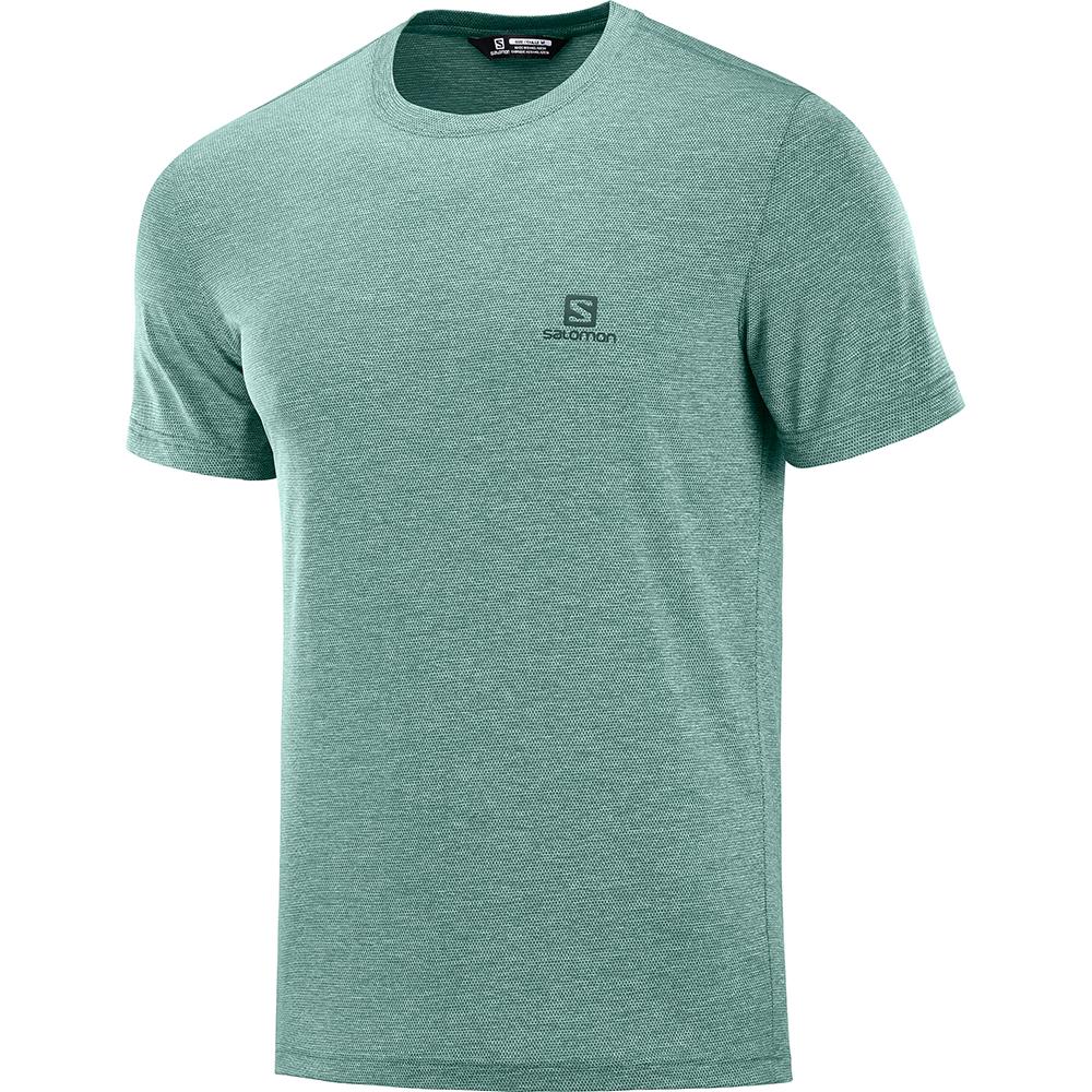 Salomon EXPLORE PIQUE SS M Camisetas Hombre - Verde - Colombia (09156-UWOK)